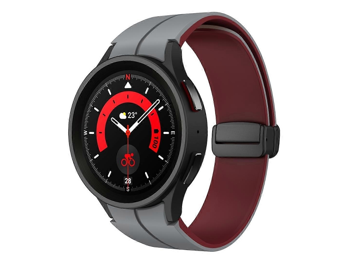 Pulseira De Silicone Bicolor Com Fecho Magnético Dobrável Para Samsung Galaxy Watch 6 / 6 Classic