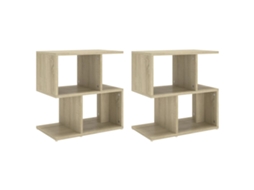 Bedside Cabinet, Bedside Cabinets Vidaxl Marrom Madeira Processada (n/a)