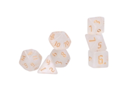 7pcs Dados Poliédricos De Acrílico Branco Com Números Claro Para Jogos De Mesa