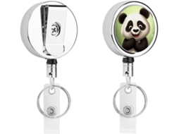 Porta Crachá Retrátil Panda Fofo, Porta Crachá Engraçado Enfermeiros Com Clipe, Porta Crachá Fofo Chaveiro