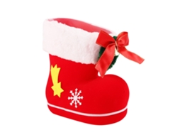Bolsa De Bota De Natal Com Floc Compacto Decorativo Para Casa