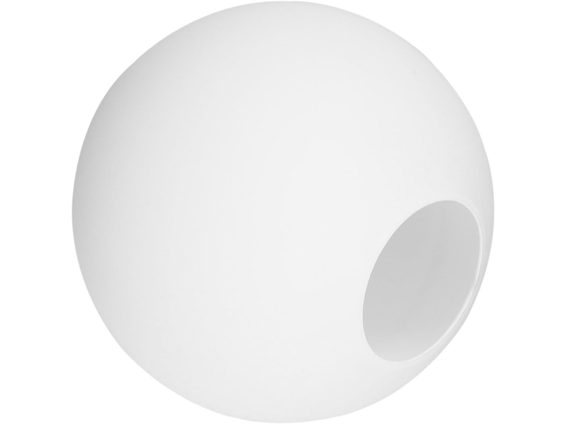 Abajur Pendente De Vidro Fosco Com 13 Cm De Diâmetro, Redondo, Esmaltado, Branco Opaco, Para Substit Gokoco