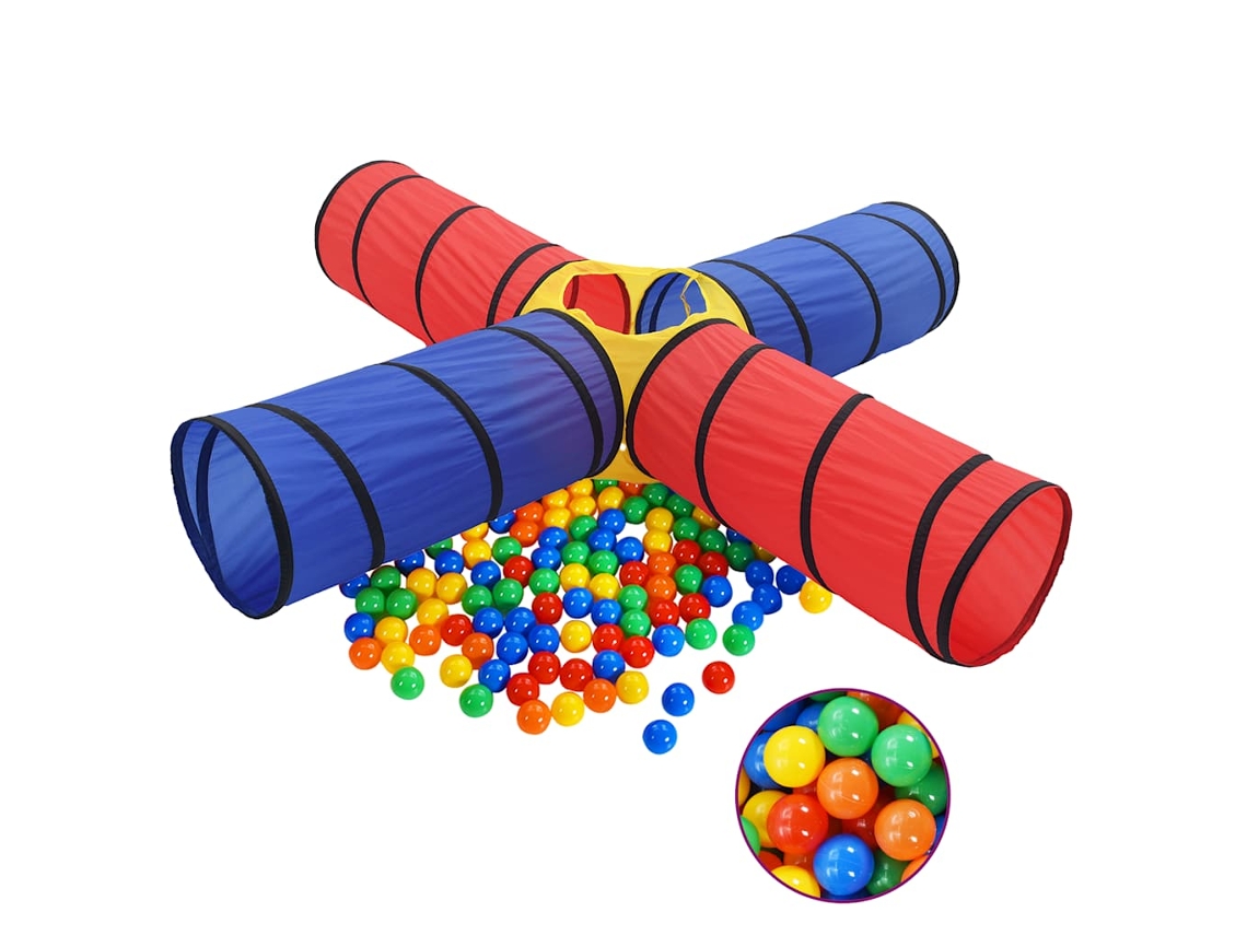 Vidaxl Túnel De Brincar Infantil C/ 250 Bolas Multicor