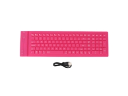 Teclado Silicone Plegable Rosa Impermeable Y Silencioso