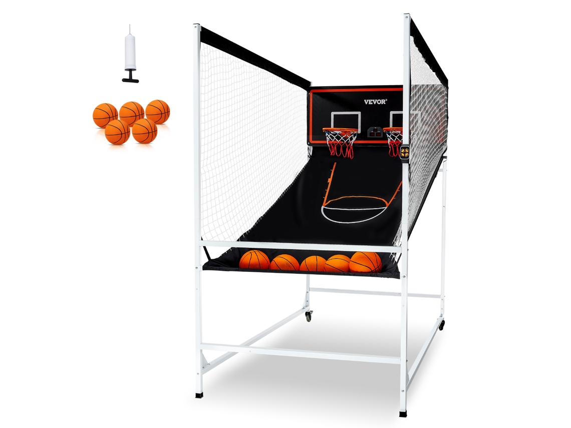 VEVOR Indoor Double Shot Basquete Arcade Jogo Gaiola de Ferro 2 Jogadores 5 Bolas