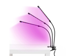 Lâmpada de cultivo para plantas com 3 painéis LED, com temporizador, clipe e alimentação USB