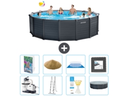 Intex Piscina Graphite Panel Redonda - 478x124 Cm - 9-peças S528