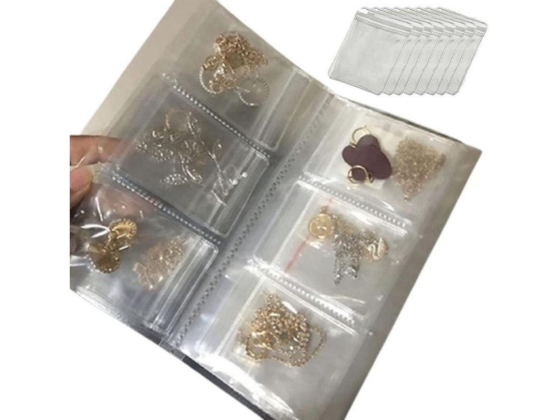 2026 libro Organizador de Joyas Transparente Pvc Con 84/96/120 Compartimentos Antioxidante para Anillos, Pendientes Y Collares como Se Muestra