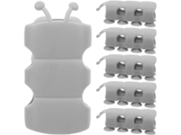 Suporte de silicone para chuveiro, 6 peças, com forte sucção, sem necessidade de forro, formato de lagarto