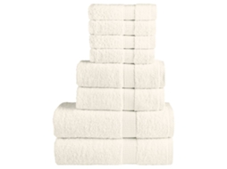 Vidaxl 8 Pcs Conjunto De Toalhas Premium Solund 600 Gsm Creme