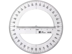 Transferidor Circular De 25 Cm, Ferramenta Medição 360 Graus, Régua