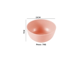 Tigela de Cozinha Grande de Plástico Sólido Ecológico de 15 Cm (6 Polegadas), com Grande Capacidade. MDUG (rosa)