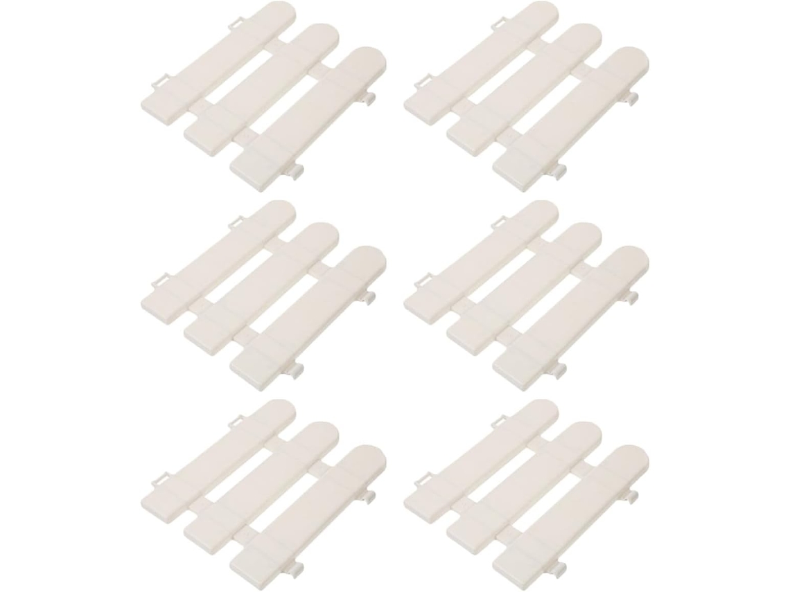Kichouse Kit de 6 Peças de Cerca de Plástico Branca para Jardim, para Delimitar Áreas Externas e Proteger Plantas. CHABERLU