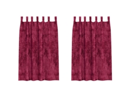 Conjunto 2 Cortinas De Veludo Vidaxl Vermelho Veludo (175 X 140 Cm)