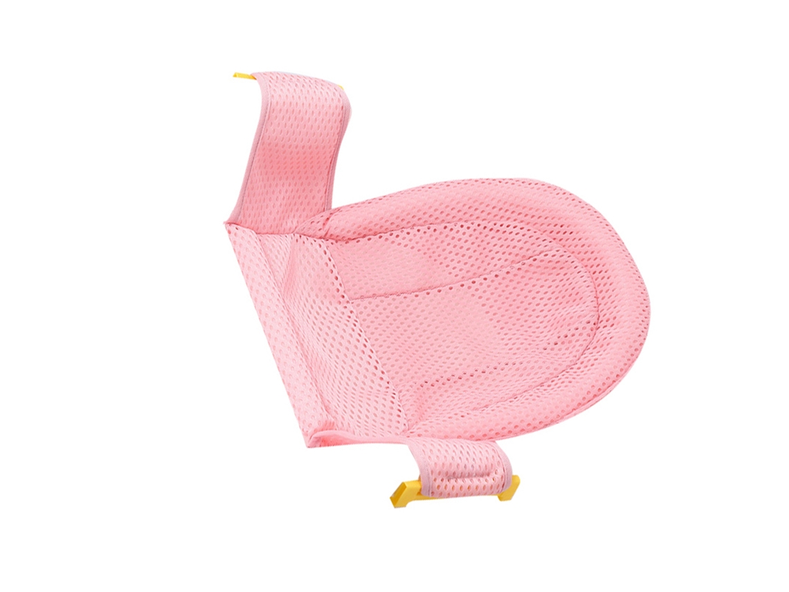 Mali suporte para Banho Bebê com Alça Ajustável Material Respirável Anti derrapante Rosa