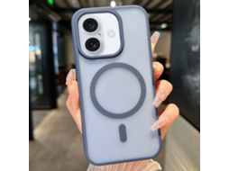 Capa Transparente Híbrida Para Iphone 16 Plus - Tpu E Pc Com Magsafe - Azul