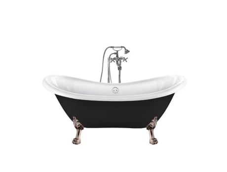 Banhista Com Pés Darlington Preto 175 Cm Pés Leão Cobre Envelhecido ROGIER & MOTHES