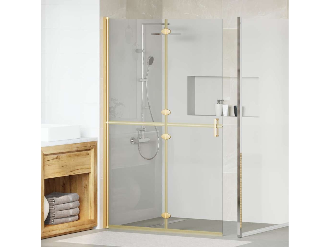 Vidaxl Parede De Chuveiro Walk-in Ouro 120 X 6,5 X 190 Cm
