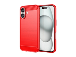 Capa De Tpu Para Iphone 16 - Textura Escovada De Fibra De Carbono