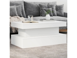 Vidaxl Mesa De Centro Com Luzes Led 90x50x40 Cm Branco