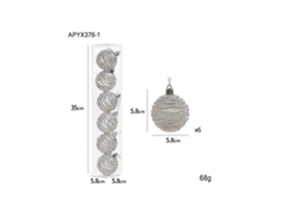 Bola De Natal De Luxo Com Pérolas Coladas, Modelo A De Bola Ondulada Igvtrade (6 Unidades/caixa)