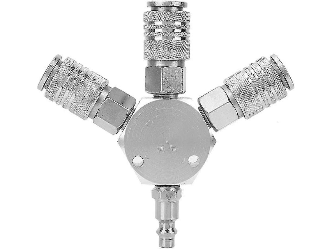 Coletor de Mangueira de Ar, Conector Pneumático, Engate Rápido, Acessório para Compressor de Ar, Divisor de Ar, Prata