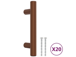 Conjunto 20 Puxadores para móveis VIDAXL aço inoxidável bronze (64 mm)