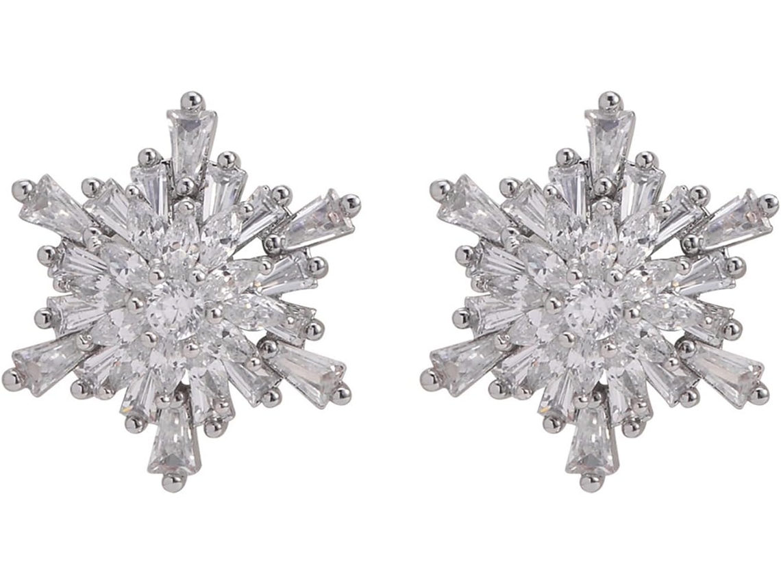 Support Rotatif Pour Écouteurs Avec Motif Flocons De Neige Étincelants En Métal Solide Accessoire Pour Clip
