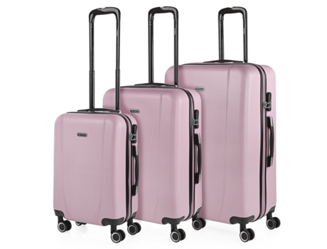Conjunto De Malas Rígidas Itaca Tiber Rosa Abs (50x75x30 Cm)