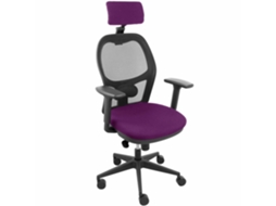 Cadeira de Escritório PIQUERAS Y CRESPO Jorquera Malha Preto Assento Bali Morado Cabeceira Ajustável Braços 3D