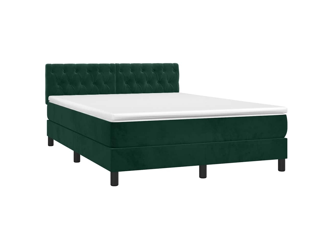 Box Spring Bed, Box Spring Beds Vidaxl Verde Veludo (140 X 190 Cm)