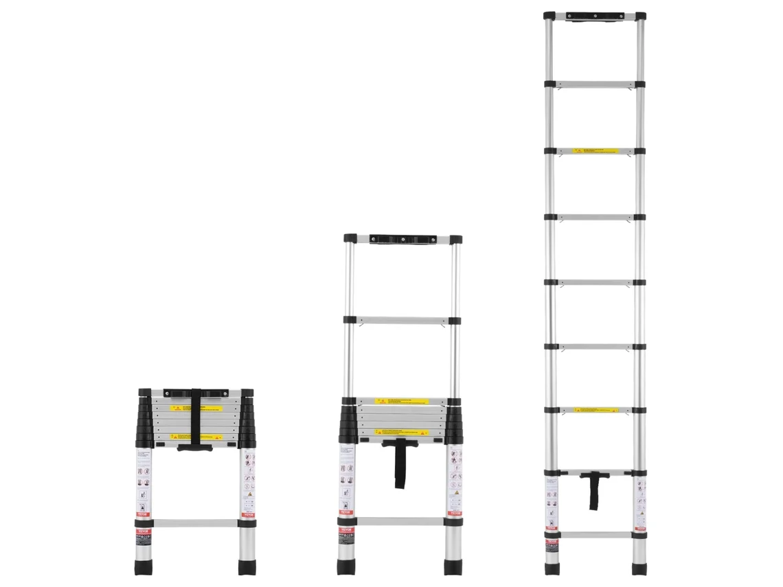 Escada Telescópica Extensível Vevor Capacidade Para 170 Kg 457 X 83 X 705 Mm