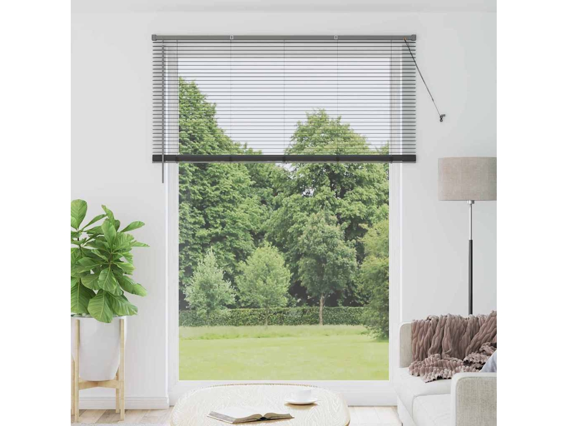 Vidaxl Persianas Venecianas Manual Cinza Escuro 220 X 160 Cm Alumínio