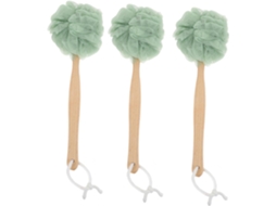 Conjunto Sherchpry De 3 Escovas Banho Verdes Em Nylon E Madeira Com Cabos Longos Para Esfoliar A Pele Remover O Excesso