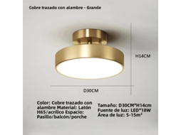 Luminária de Teto Redonda Nórdica Dourada e Preta com Led, Incluindo Fonte de Luz Led. MDUG (dourado Branco Quente 30cm)