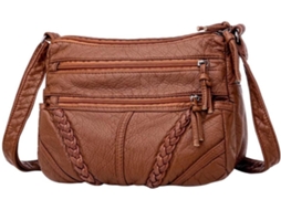 Bolsa De Ombro Feminina Grande Em Couro Pu Marrom - Ideal Para Uso Casual No Dia A Dia.