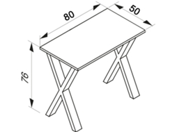 Mesa De Escritório 80x50 Lona X Vcm