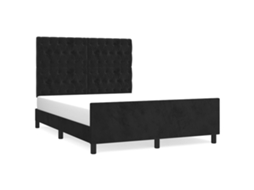 Bed Frame With Headboard, Bed Frames With Headboards Vidaxl Preto Veludo (140 X 200 Cm)