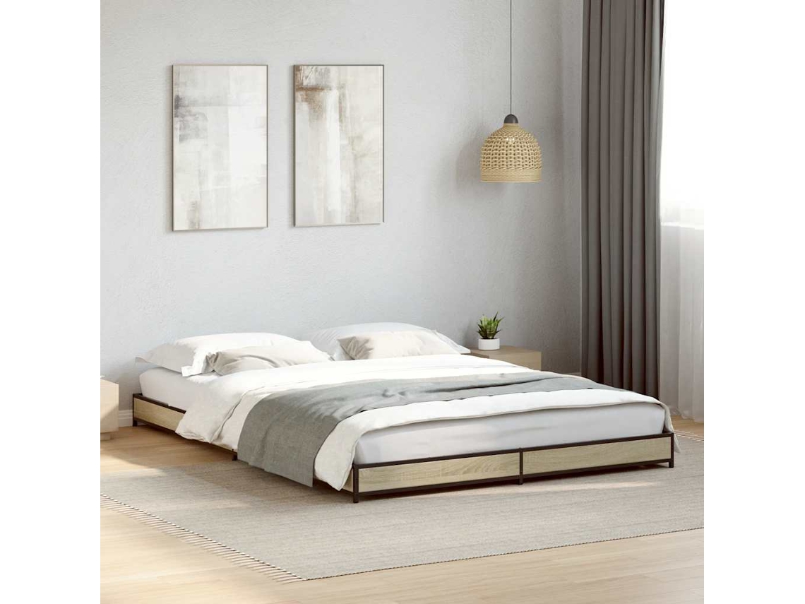 Vidaxl Estrutura De Cama 120x200 Cm Derivados Madeira/metal