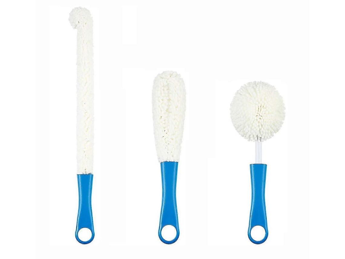 Conjunto De 3 Escovas Flexíveis Para Garrafas
