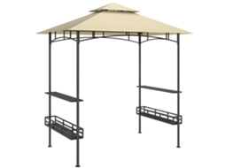 Quiosque Churrasco 240 Cm Bege Impermeável Fogo VELTRIX