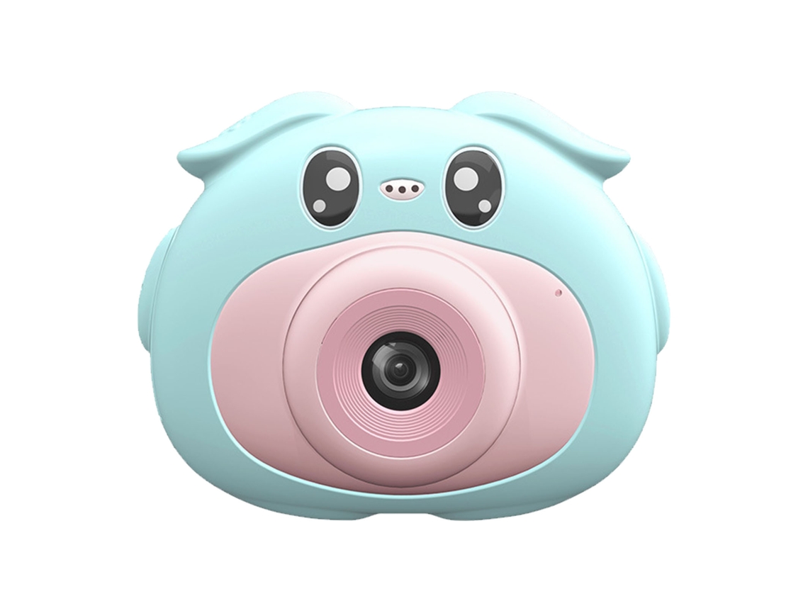 Pig Shape Children's Sports Camera 4k Hd Dual Camera Eco Friendly Silicone Housing Mini Digital Camera Toy Blue LAXISCREED