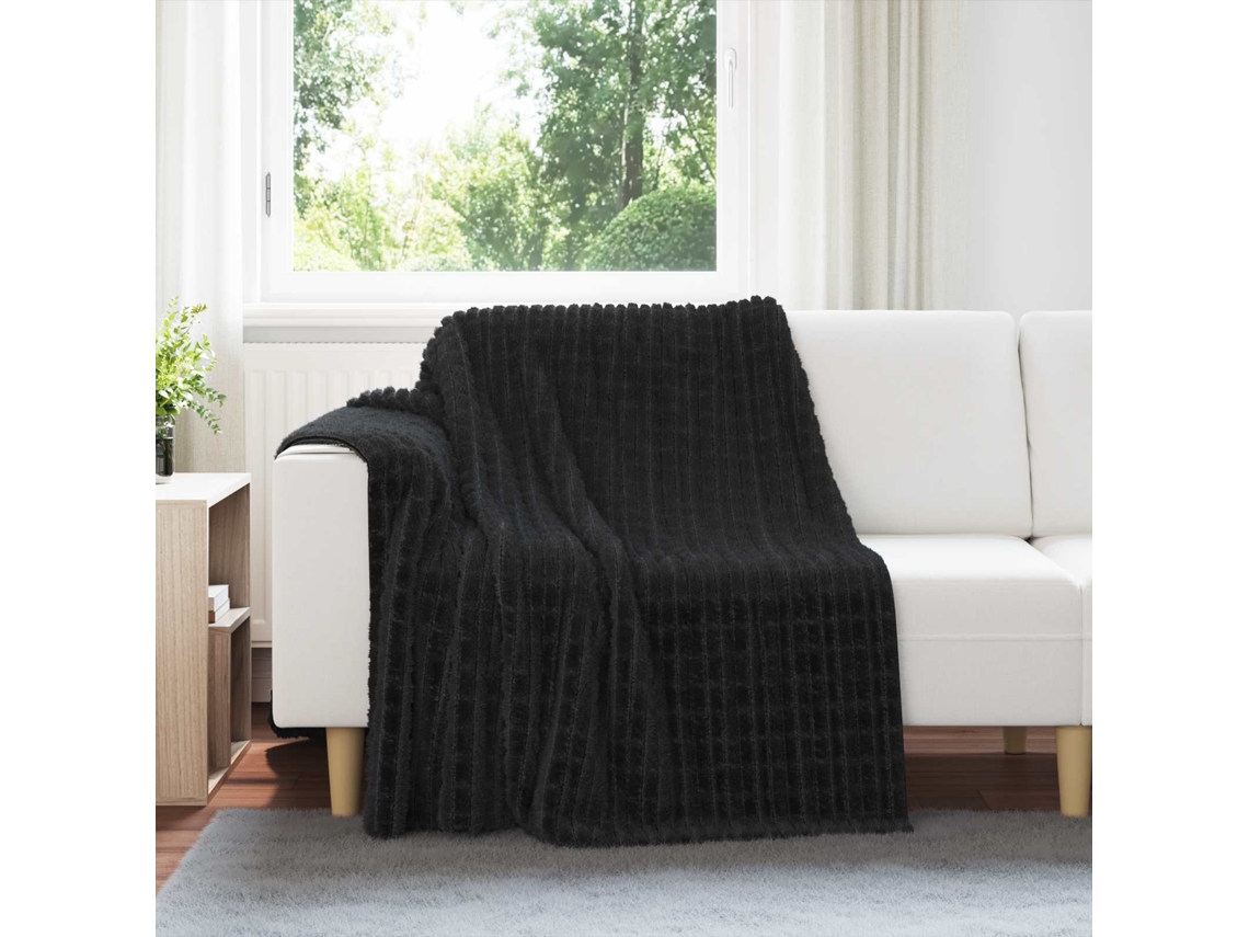 Vidaxl Cobertor Preto 200 X 150 Cm 0.75 Kg Lã