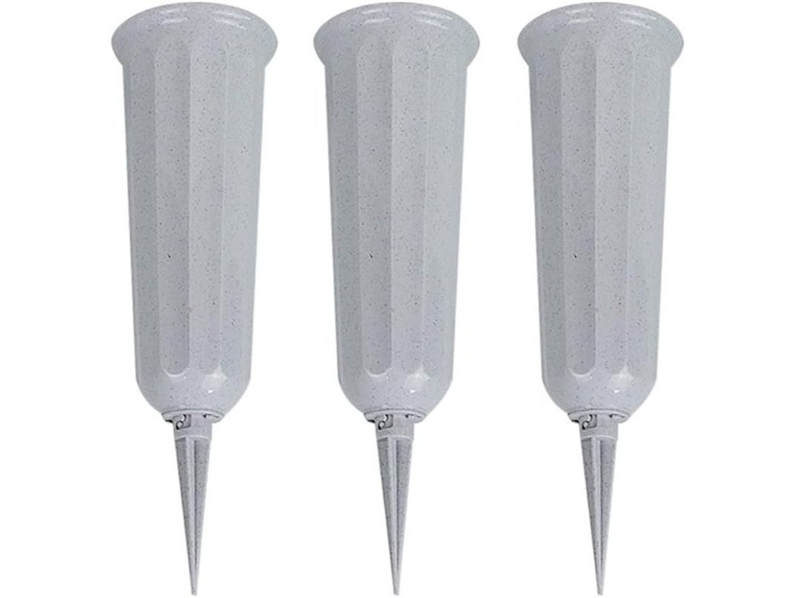 3 Peças Vaso De Cone Para Cemitério Com Estaca, Suportes De Flores Para Tumbas E Jardins