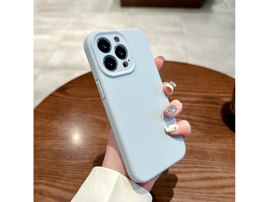 Capa Para Iphone (azul Claro (magnética), Apple 14 Pro Max), Silicone Líquido, Resistente A Quedas, Com Encaixe Magnético Magsafe.