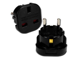 Uk To Euro Plug Adaptor (Black) /Power