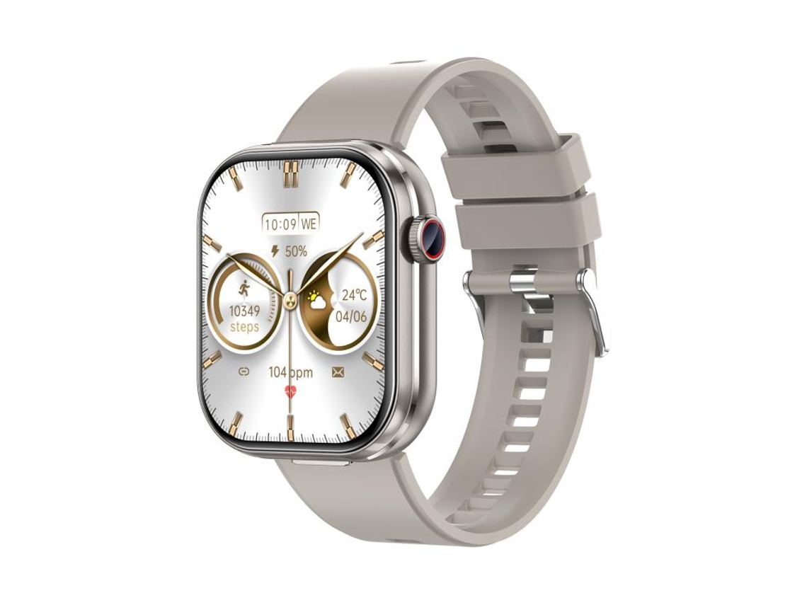 (prateado) Smartwatch 2 Em 1 Com Tela Quadrada De 2,02 Polegadas E Bluetooth. Resistente À Água Ip67.