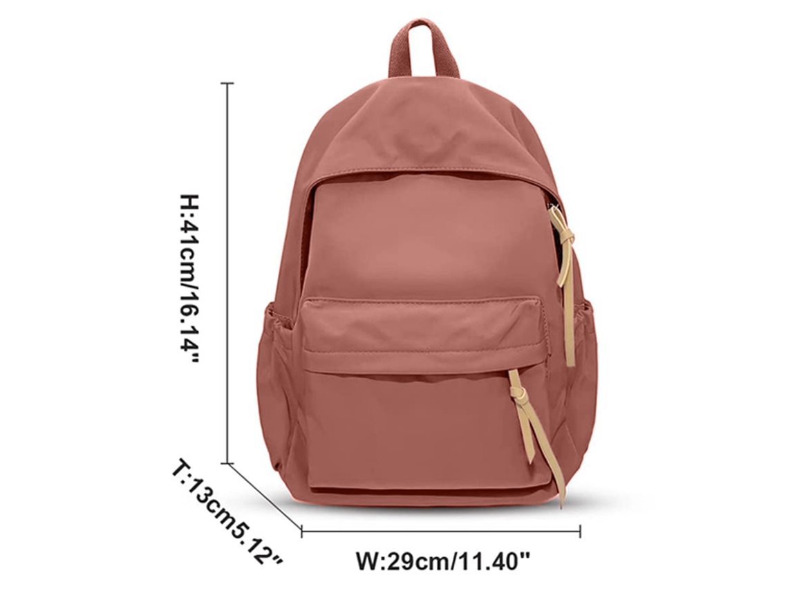 Mochila Impermeável Resistente À Mochila Escolar Júnior para Mulheres Vermelha