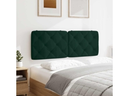 Vidaxl Almofadão De Cabeceira 120 Cm Veludo Verde-escuro
