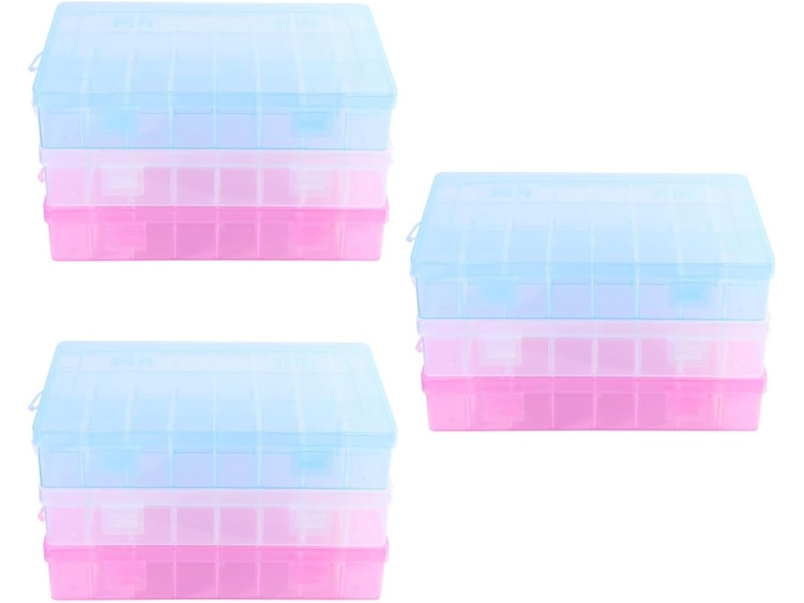 Conjunto De 3 Caixas Organizadoras De Plástico Variadas Com Compartimentos Para